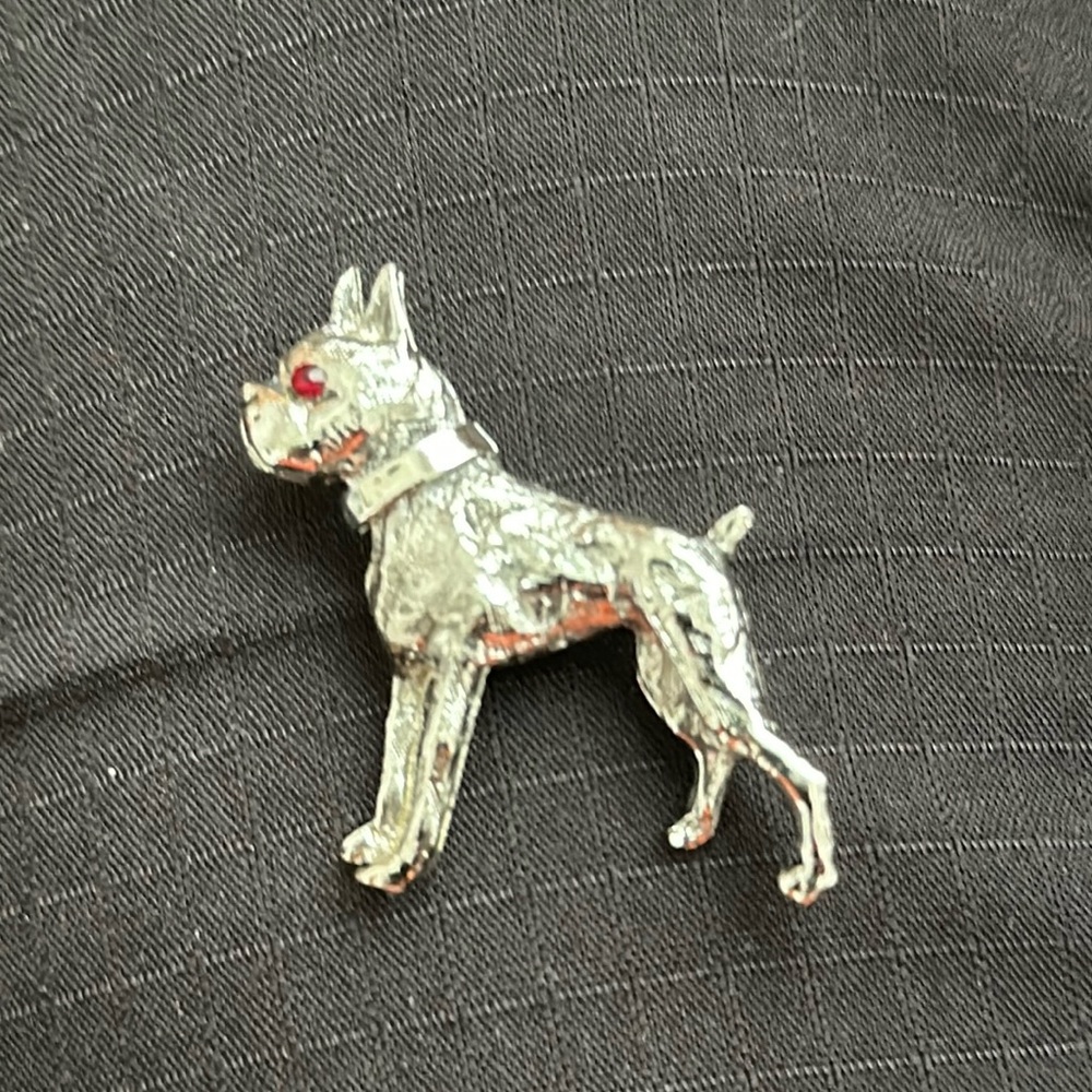 Silvertone BOXER Dog Pin